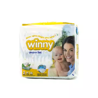 Pañal Winny Ultratrim Sec Mediano x 16 Etp 2