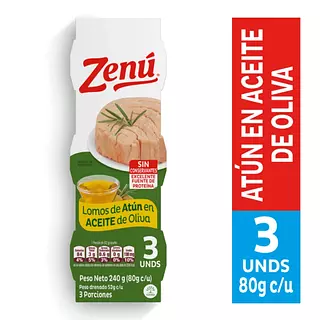 Atun Zenu Lomo de Aceite de Oliva Tripack 80g