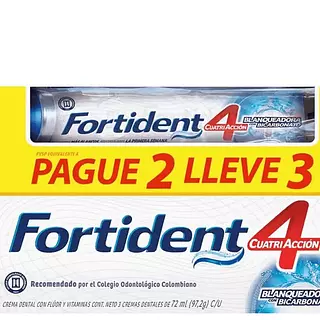 Crema Dental Fortident Blanqueadora P. Pague 2 Lleve 3