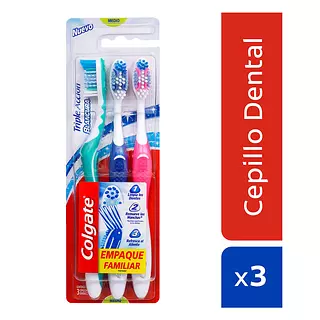 Cepillo Dental Colgate Triple Accion Blancura 3 Und
