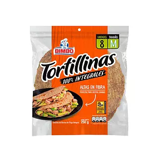 Tortillinas Bimbo 100% Integral M 8*31.25g