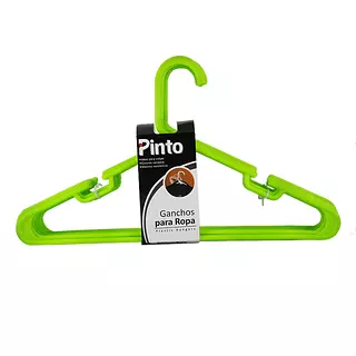 Gancho para Ropa Pinto Verde 10 Und