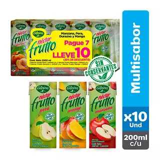 Nectar Frutto Multisabor 200ml Pague 7 Lleve 10