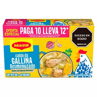 Caldo De Gallina Maggi Desmenuzado Pague 10 Lleve 12