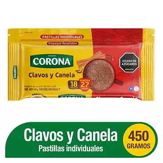 Chocolate Corona Resellable Clavo Y Canela 450g
