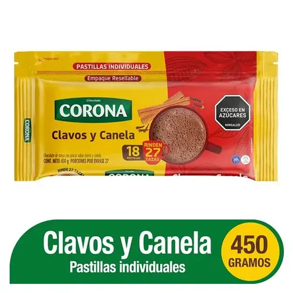 Chocolate Corona Resellable Clavo Y Canela 450g