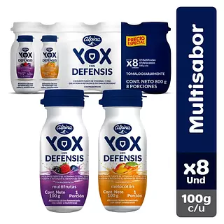 Alimento Lacteo Yox Multisabor Multipack*8 100g