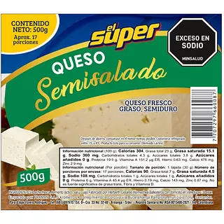 Queso El Super Semisalado 500g