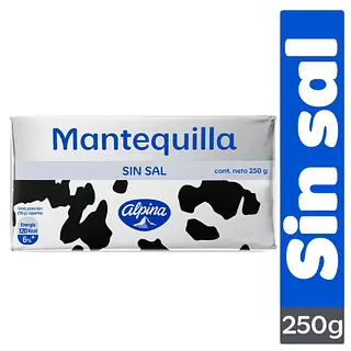 Mantequilla Alpina Sin Sal 250g