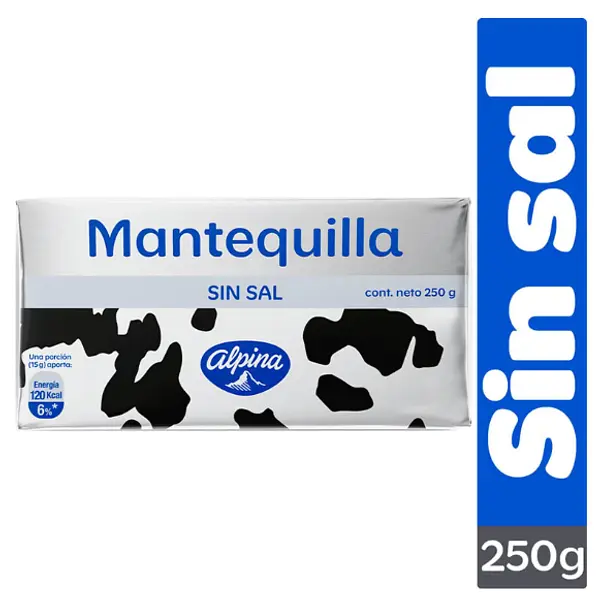 Mantequilla Alpina Sin Sal 250g
