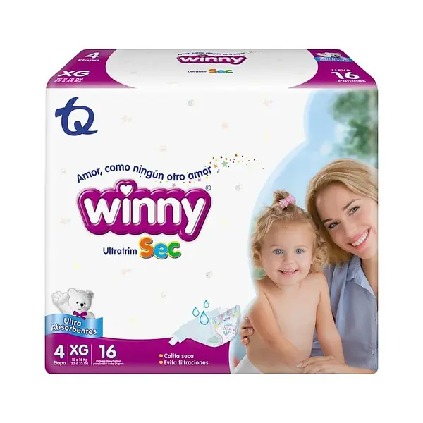 Pañal Winny Ultratrim Sec Etp 4 16und
