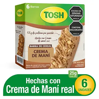 Barra De Cereal Tosh Crema Mani 6*25g