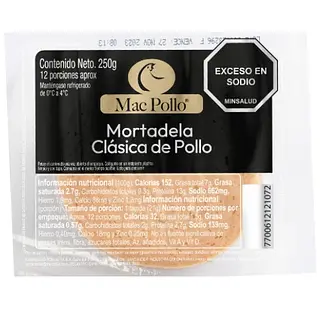 Mortadela Clasica 250gr Mac Pollo