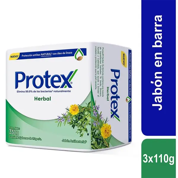 Jabon De Barra Protex Herbal Tripack 110g