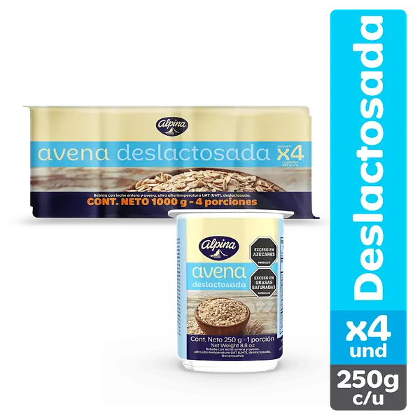 Avena Alpina Deslactosada Fourpack 250g