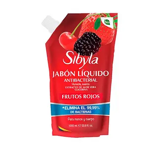 Jabon Liquido Sibyla Frutos Rojos Doypack 1000ml
