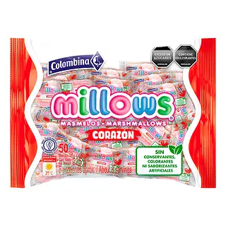 Masmelos Millows Individual Corazon 225g