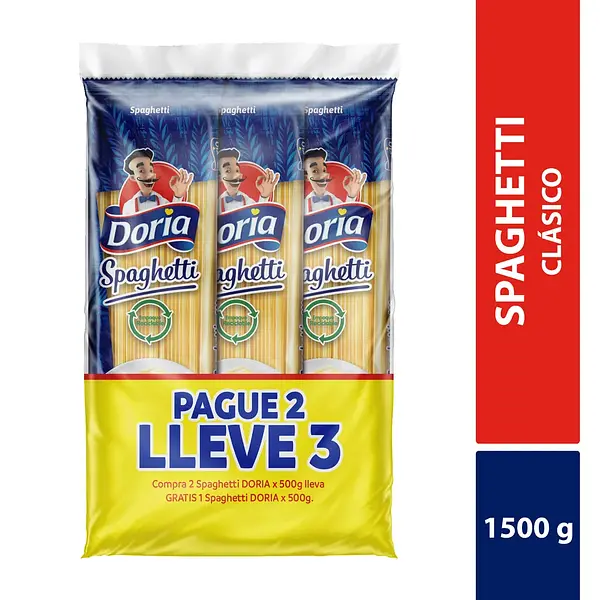 Spaguetti Doria Pague 2 Lleve 3 500g