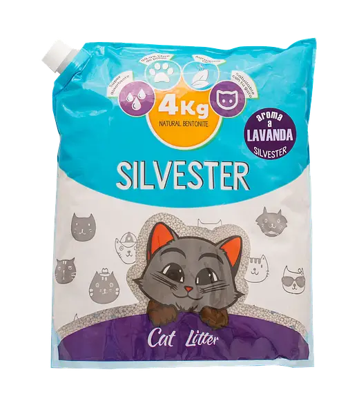 Arena Para Gatos Silvester Lavanda 4k