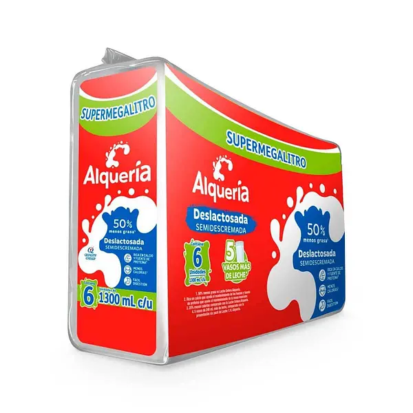 Leche Alqueria Deslactosada Sixpack 1300ml