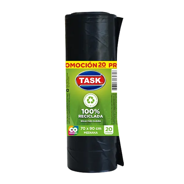 Bolsa De Aseo Task Mediana Negra 70*90 20 Und